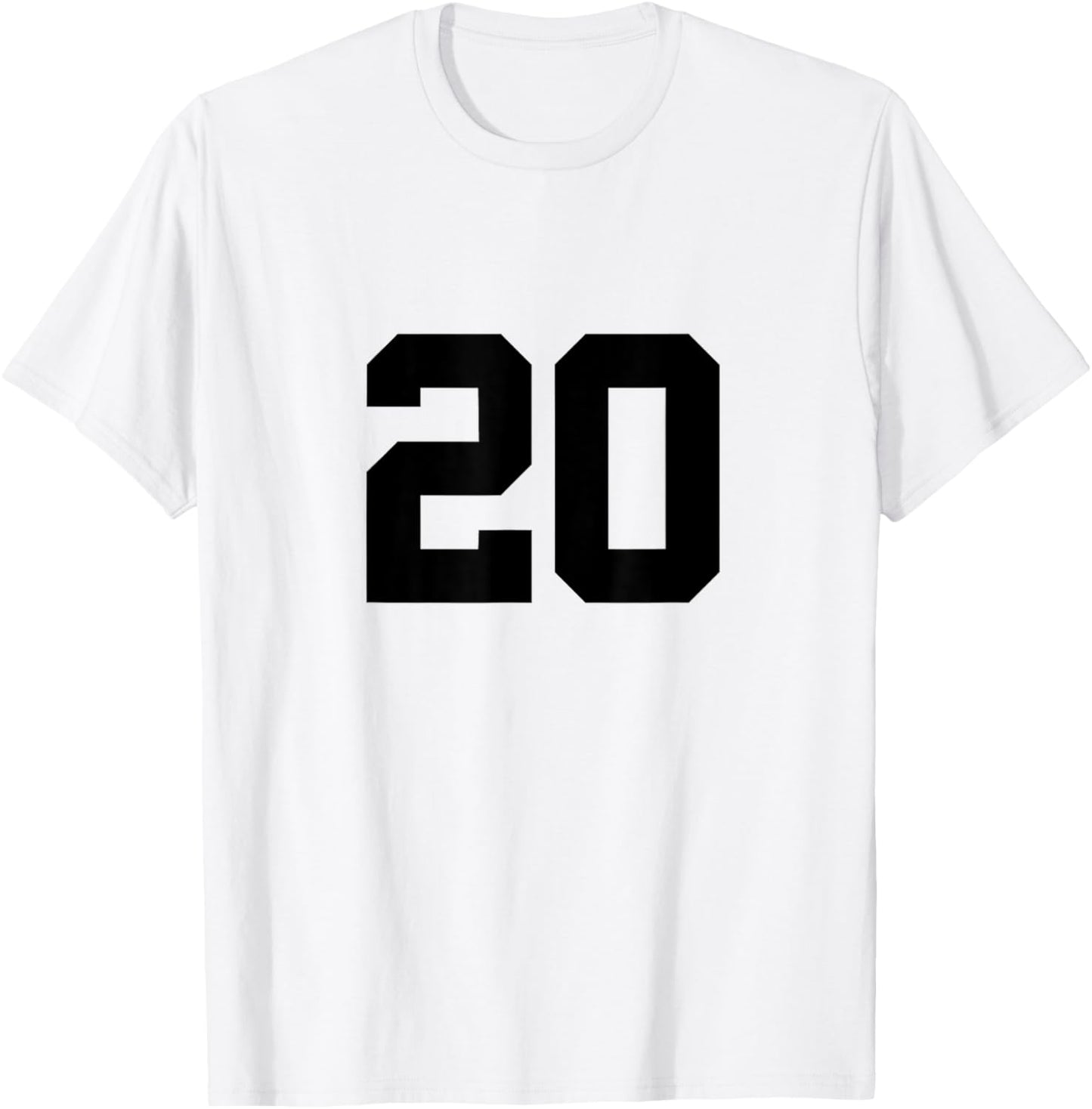 Number 20 (on Front & Back) Sports Team Jersey Number T-Shirt - T-Shirt | White
