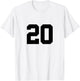 Number 20 (on Front & Back) Sports Team Jersey Number T-Shirt - T-Shirt | White