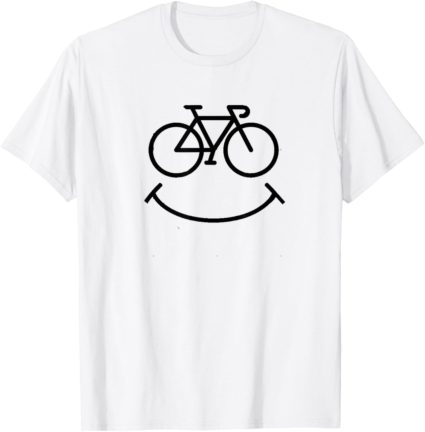 Funny Bicycle Smile for Cycling Fans Road Bike T-Shirt - T-Shirt | White