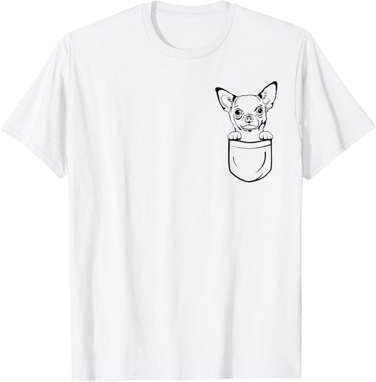 Chihuahua Dog in Pocket Dogs Adoption Pets Lovers Women Kids T-Shirt - T-Shirt | White