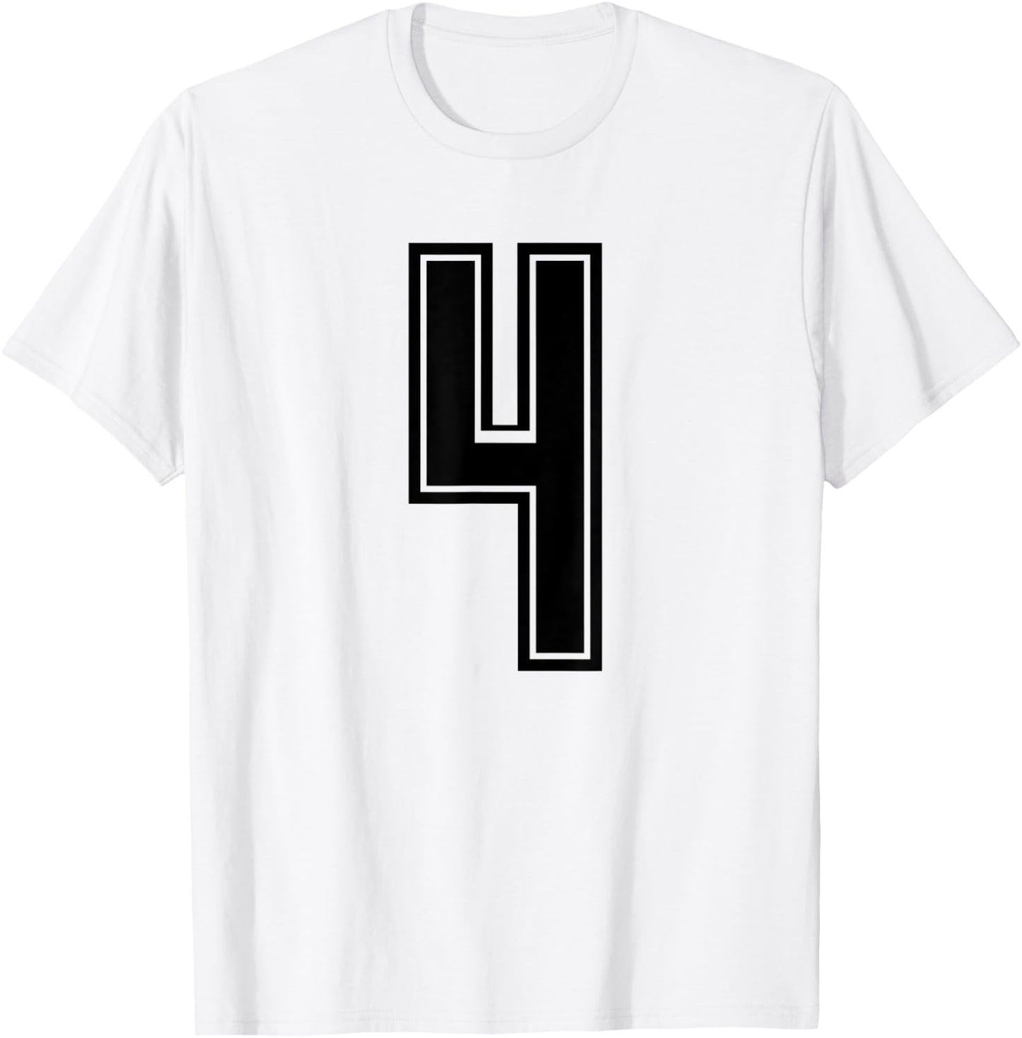 Jersey #4 Black Sports Team Jersey Number 4 T-Shirt - T-Shirt | White