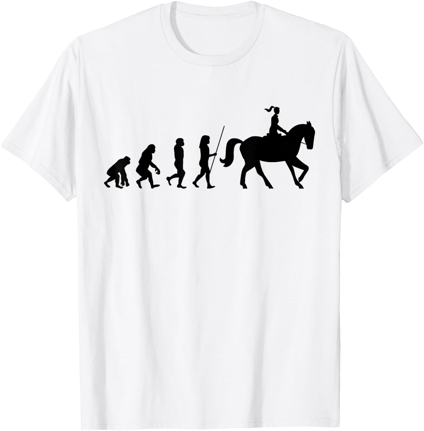 Evolution Horse Rider Dressage Horse Riding Stud T-Shirt - T-Shirt | White