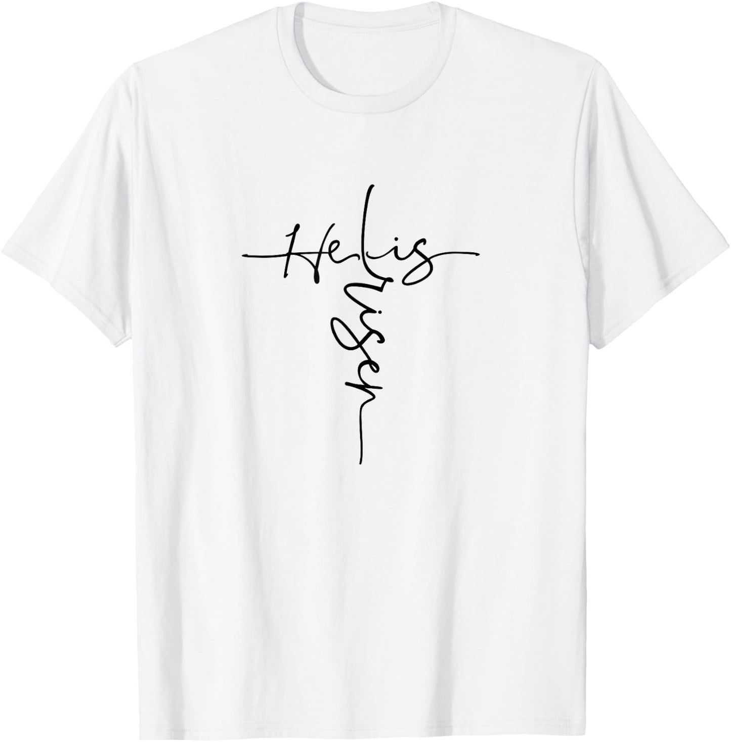 Easter | He is Risen Cross | Christian Apparel T-Shirt - T-Shirt | White
