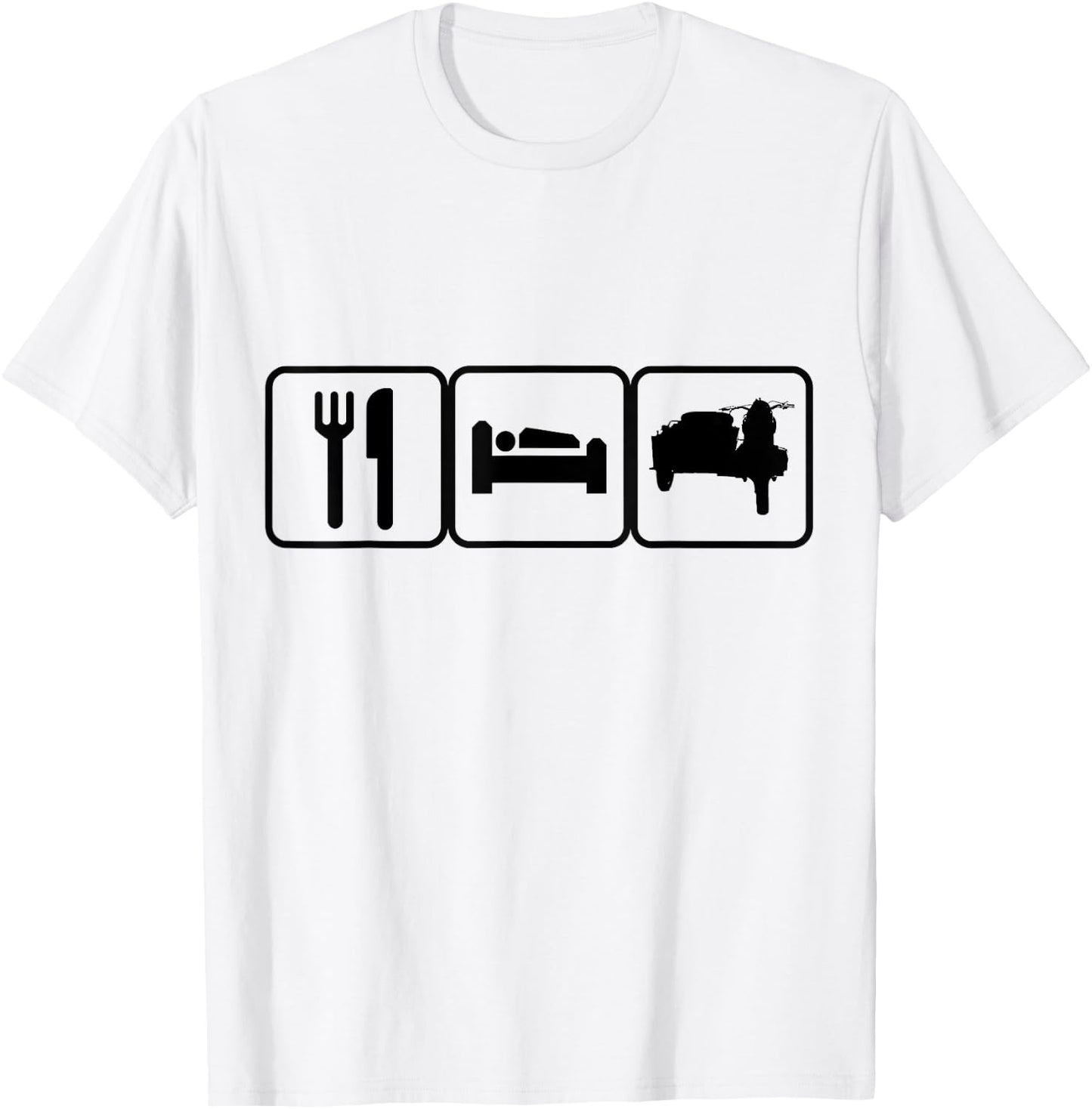 Eat. Sleep. Ride Ural. Repeat. Russian motorbike T-Shirt - T-Shirt | White