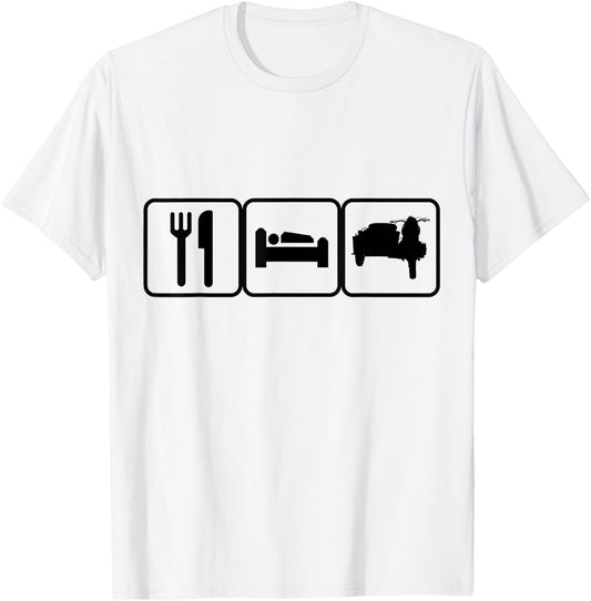 Eat. Sleep. Ride Ural. Repeat. Russian motorbike T-Shirt - T-Shirt | White