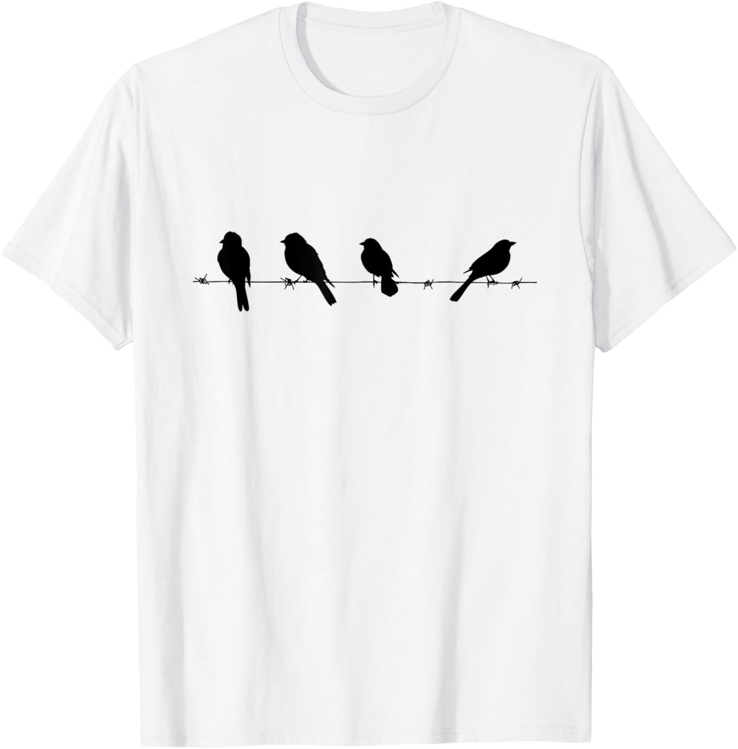 Backyard Bird Watching Watcher Birder Birds on a Branch T-Shirt - T-Shirt | White