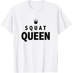 Squat Queen Workout Gym T-Shirt - T-Shirt | White