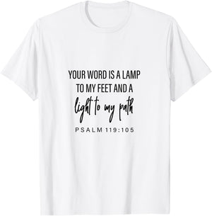 Psalm 119:105, Bible Verse, Gift & Men, Christian T-Shirt - T-Shirt | White