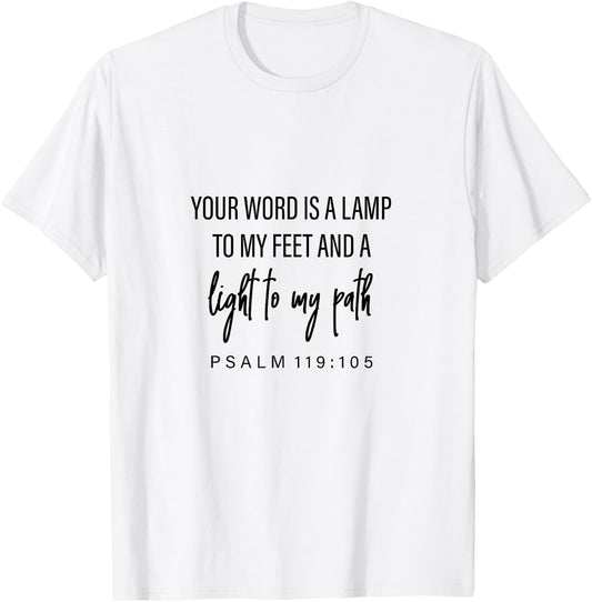 Psalm 119:105, Bible Verse, Gift & Men, Christian T-Shirt - T-Shirt | White