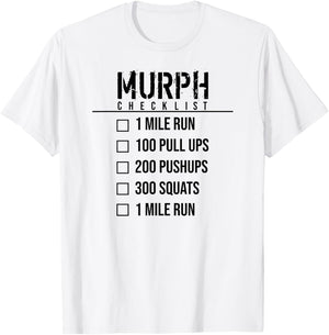 Murph Memorial Day Workout WOD Funny Military Cute Checklist T-Shirt - T-Shirt | White