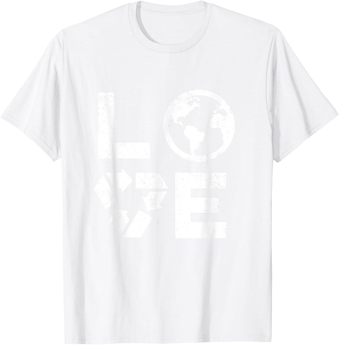 Liebe Earth Day 90s Vintage Recycled Children or Teachers Women Girls Kids T-Shirt - T-Shirt | White