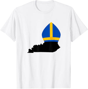 State of Kentucky with Pope Hat T-Shirt - T-Shirt | White