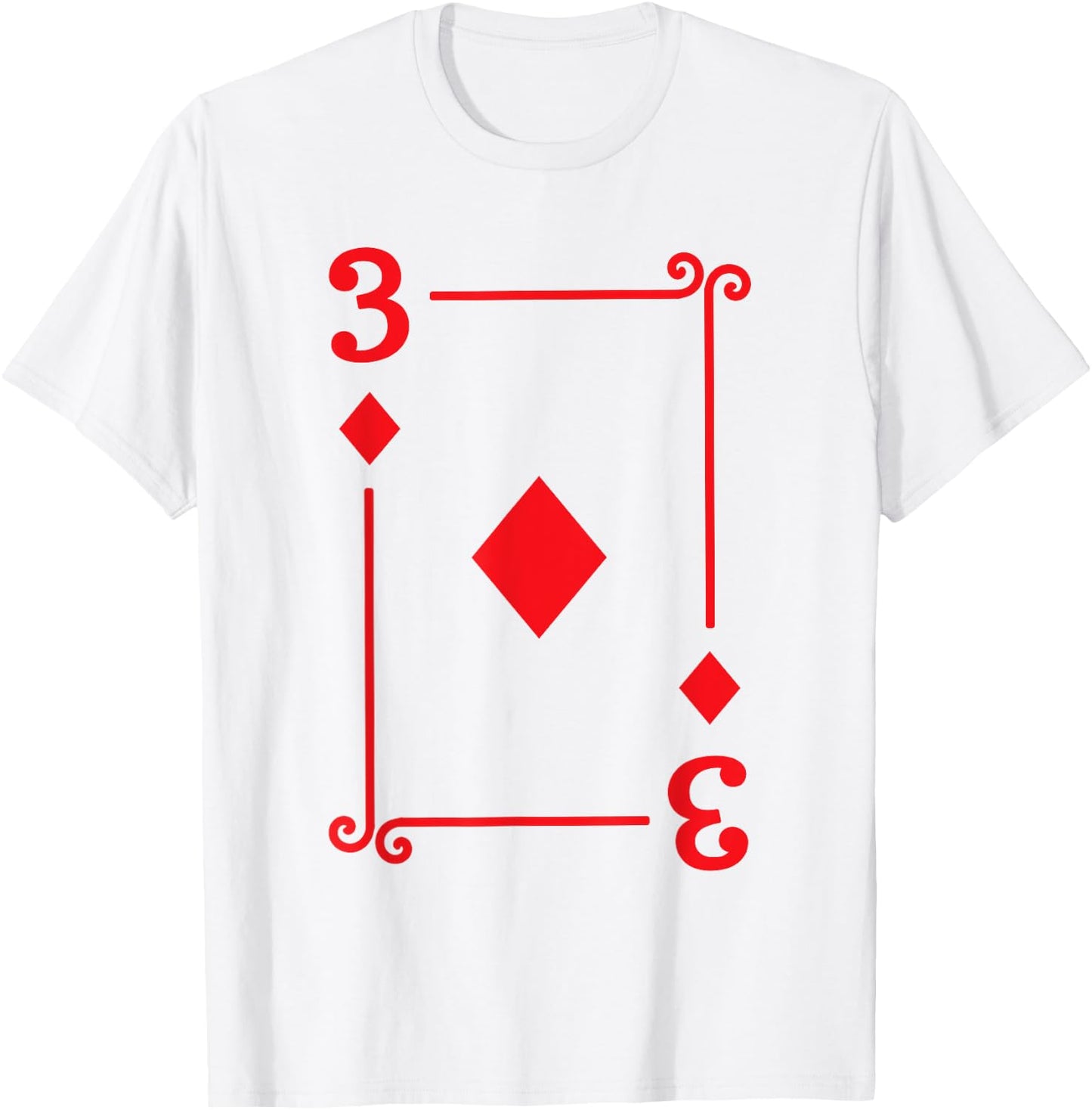 Playing Card Costume - 3 Diamonds Card - Three Card T-Shirt - T-Shirt | White