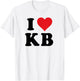I Heart KB Initials I Love K.B. First And Last Name K B T-Shirt - T-Shirt | White