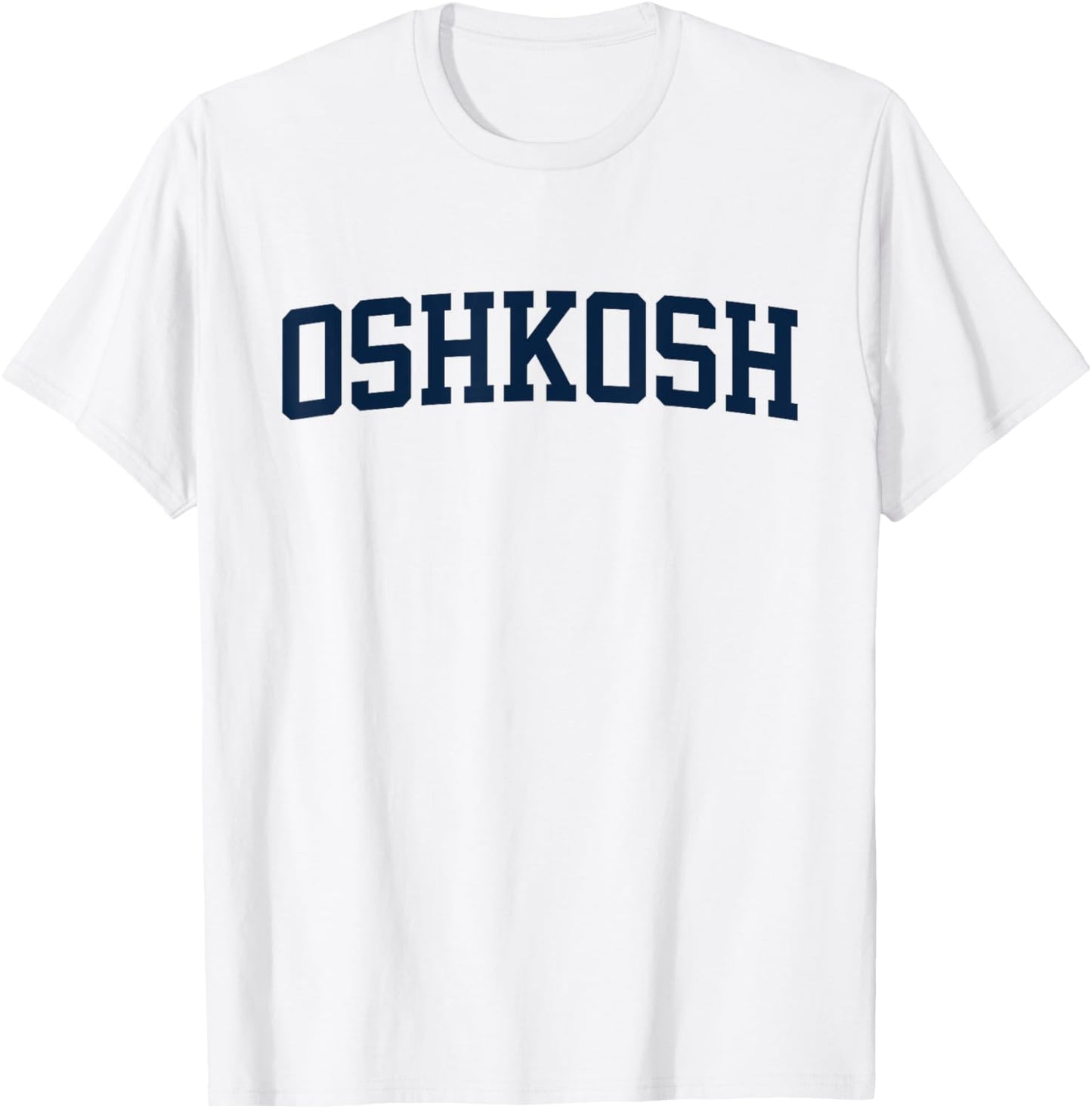 Oshkosh Wisconsin Collegiate Style Varsity Block Letter T-Shirt - T-Shirt | White