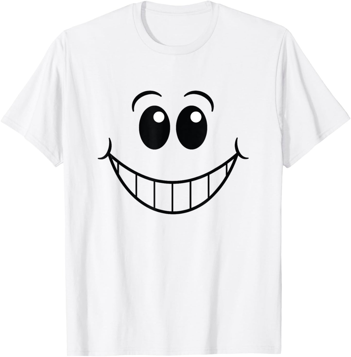Funny Smiling Emoticon Men Women Happy Face Smile T-Shirt - T-Shirt | White