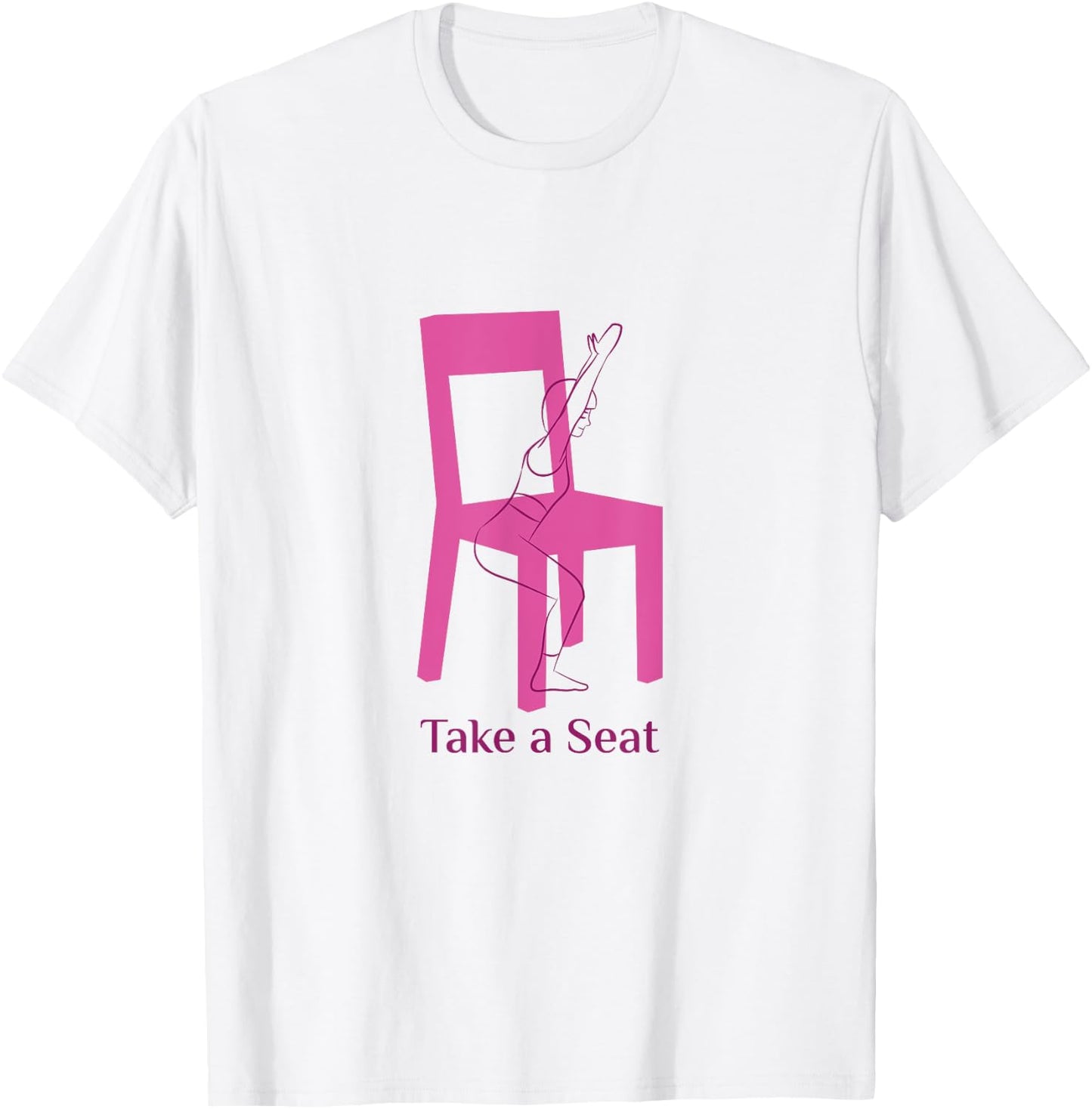 Asana Yoga Poses Chair Pose Utkatasana Funny Women Yogini T-Shirt - T-Shirt | White