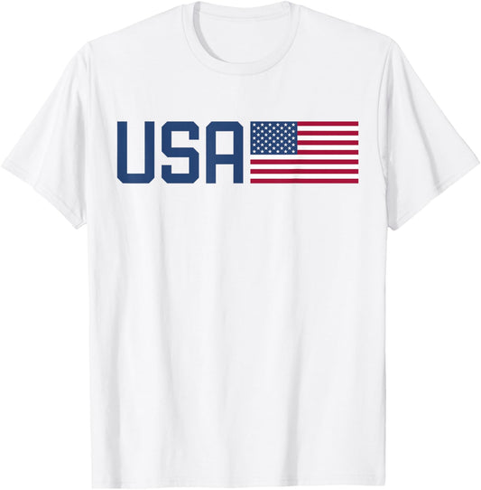 USA Shirt Women Men Kids American Flag 4th of July Patriotic T-Shirt - T-Shirt | White