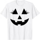 Funny Jack o Lantern pumpkin face eyelashes for Halloween T-Shirt - T-Shirt | White