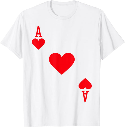ACE OF HEARTS Costume Halloween Deck Of Cards T-Shirt - T-Shirt | White