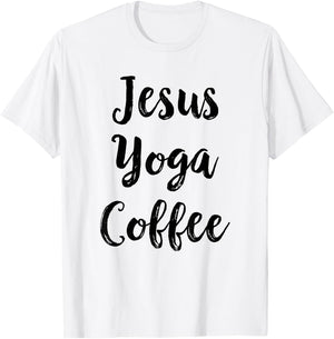 Funny Nicer After Yoga Shirts Jesus Yoga Coffee Christian Yoga Gift T-Shirt - T-Shirt | White