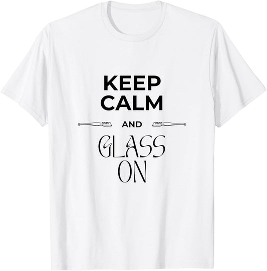 Funny Fused Stained Mosaic Blown Glass Artist Keep Calm T-Shirt - T-Shirt | White