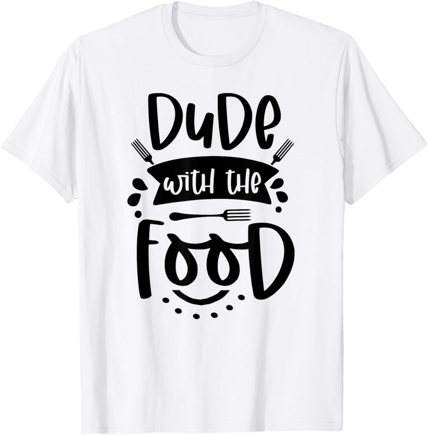 Dude with Food Graphic Top T-Shirt - T-Shirt | White