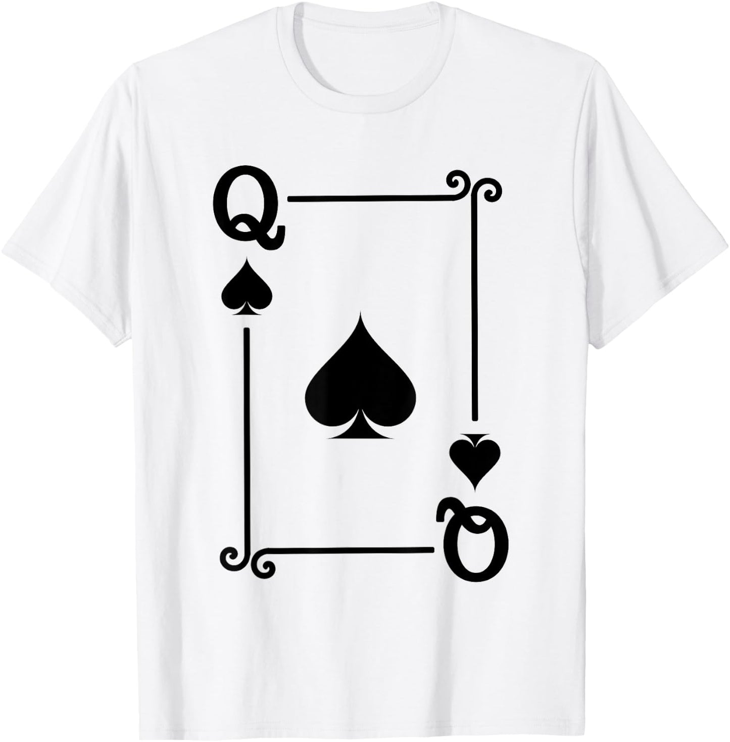 Playing Cards Costume - Queen Spades Card - Queen Card T-Shirt - T-Shirt | White