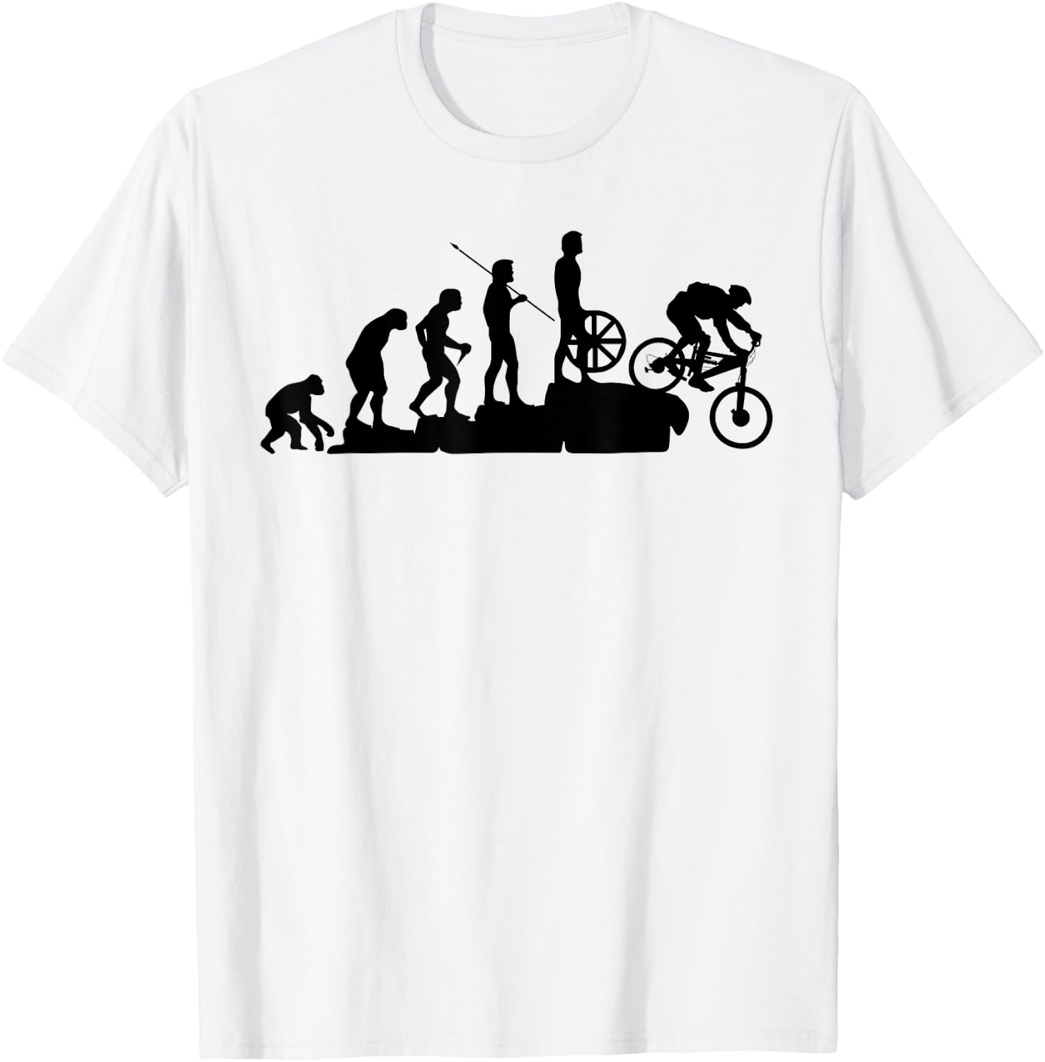 MTB mountain biker evolution downhill bike rider gift T-Shirt - T-Shirt | White