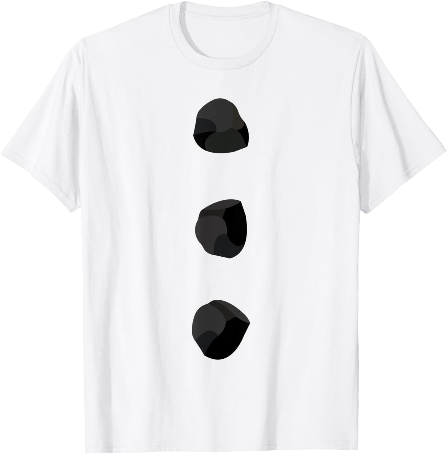 Snowman Costume Shirt Three Black Buttons on White T-Shirt - T-Shirt | White