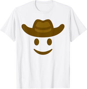 Cowboy Hat Emoticon Face Yeehaw Gift Cowboy Lovers T-Shirt - T-Shirt | White