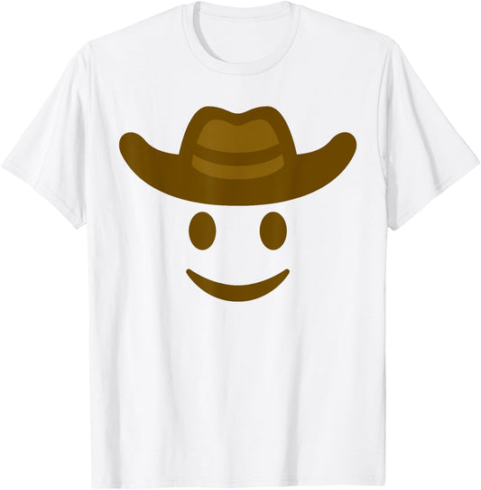 Cowboy Hat Emoticon Face Yeehaw Gift Cowboy Lovers T-Shirt - T-Shirt | White