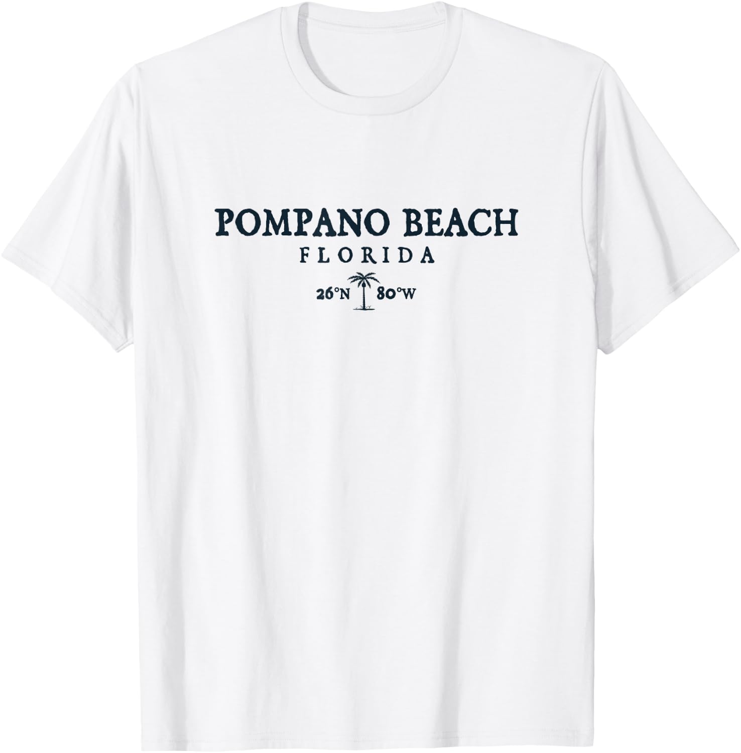 Pompano Beach Florida Palm Tree Surf Beach Gift Men Women T-Shirt - T-Shirt | White
