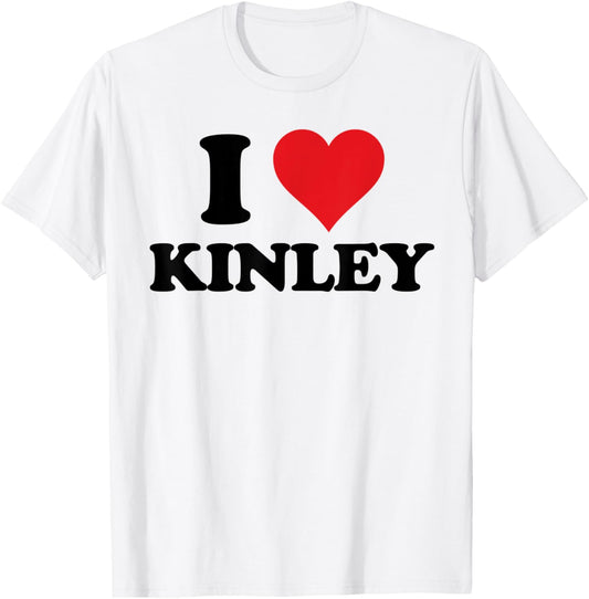 I Heart Kinley First Name I Love Personalized Stuff T-Shirt - T-Shirt | White