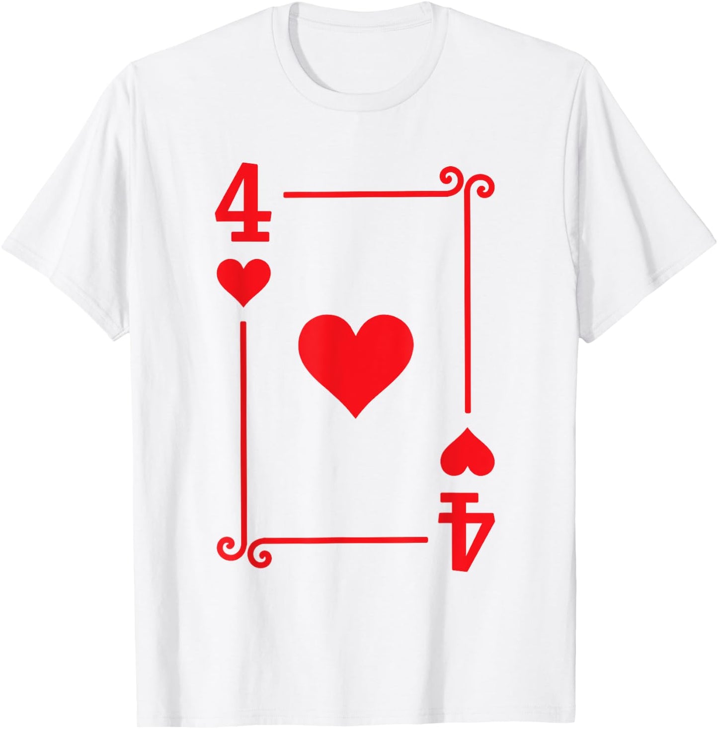 Playing Card Costume - 4 Hearts Card - Four Card T-Shirt - T-Shirt | White