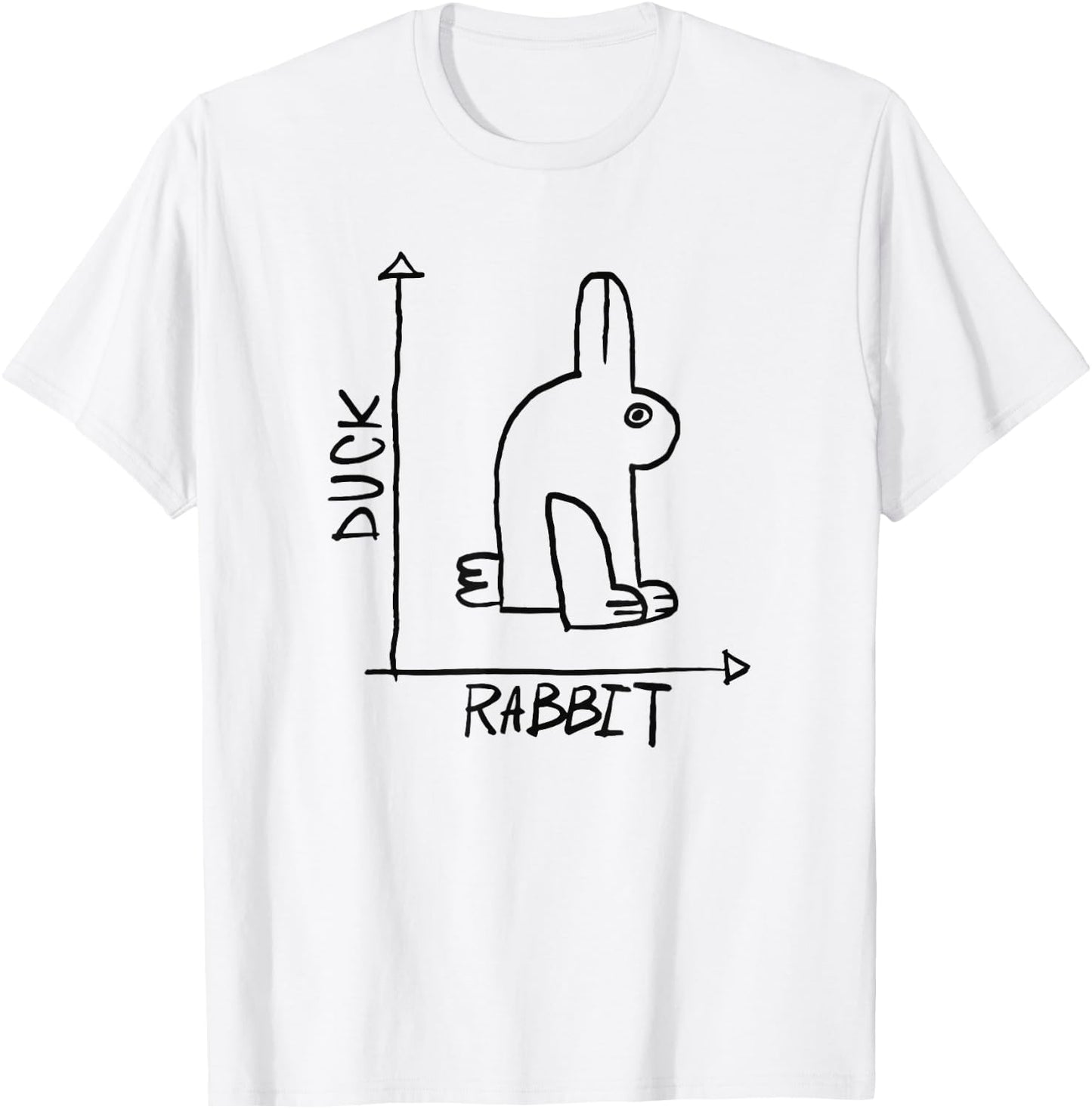 Funny Science Nerd Duck Rabbit Physics Math Geek Gift Short Sleeve T-Shirt - T-Shirt | White