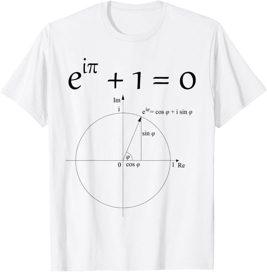 Euler's Identity Mathematical Constants Number Pi Physicist T-Shirt - T-Shirt | White