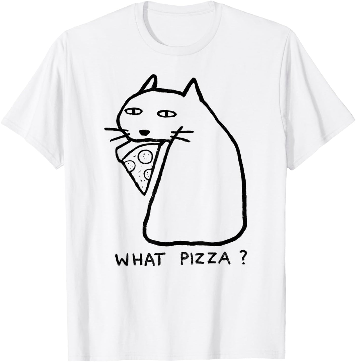 Threadless Fox Shiver What Pizza Black Cat Graphic Women Kids T-Shirt - T-Shirt | White