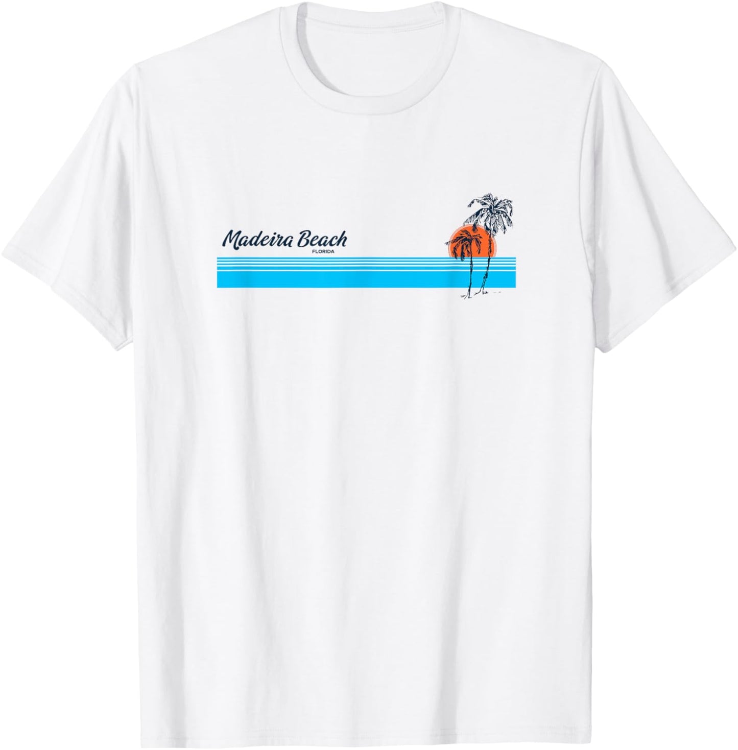 Madeira Beach FL Vintage 70s Palm Trees Design T-Shirt - T-Shirt | White