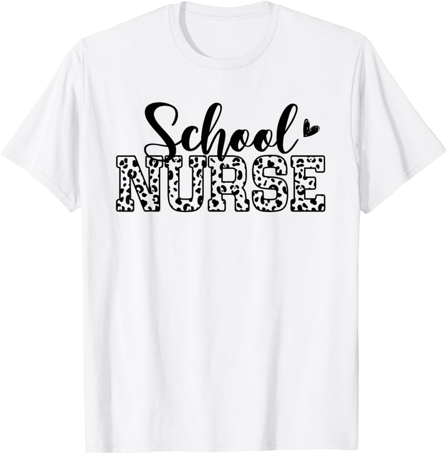 School Nurse Leopard Print Nursing Nurse Day Week T-Shirt - T-Shirt | White