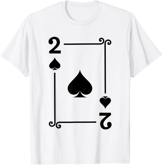 Playing Cards Costume - 2 Spades Card - Two Card T-Shirt - T-Shirt | White