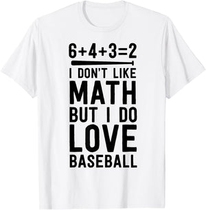 Funny Baseball Gift 6+4+3=2 Joke 6432 Double Play Coach T-Shirt - T-Shirt | White