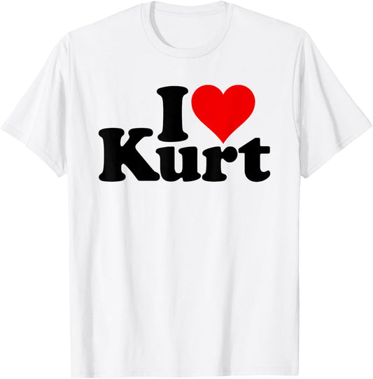 I Love Heart Kurt T-Shirt - T-Shirt | White
