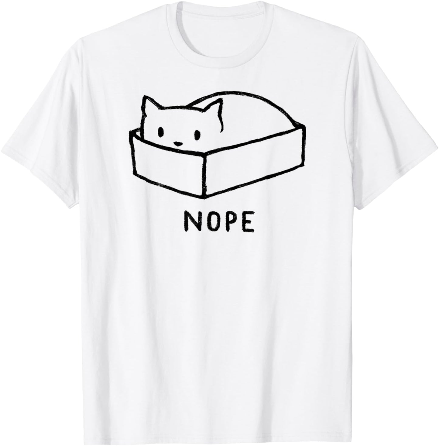 Threadless Fox Shiver Nope Cat Nap Graphic T-Shirt - T-Shirt | White
