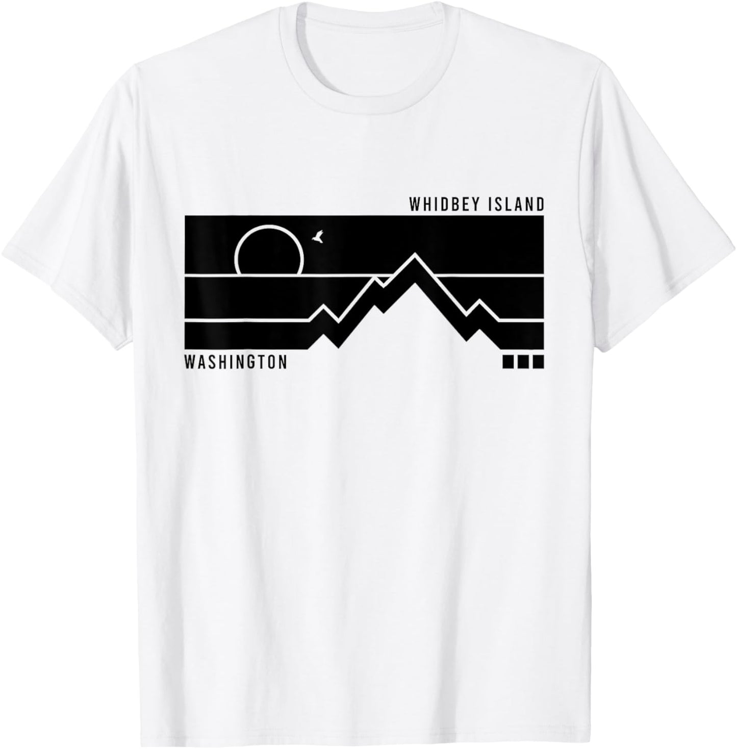 Vintage Whidbey Island Washington Mountains Hiking Sunset T-Shirt - T-Shirt | White