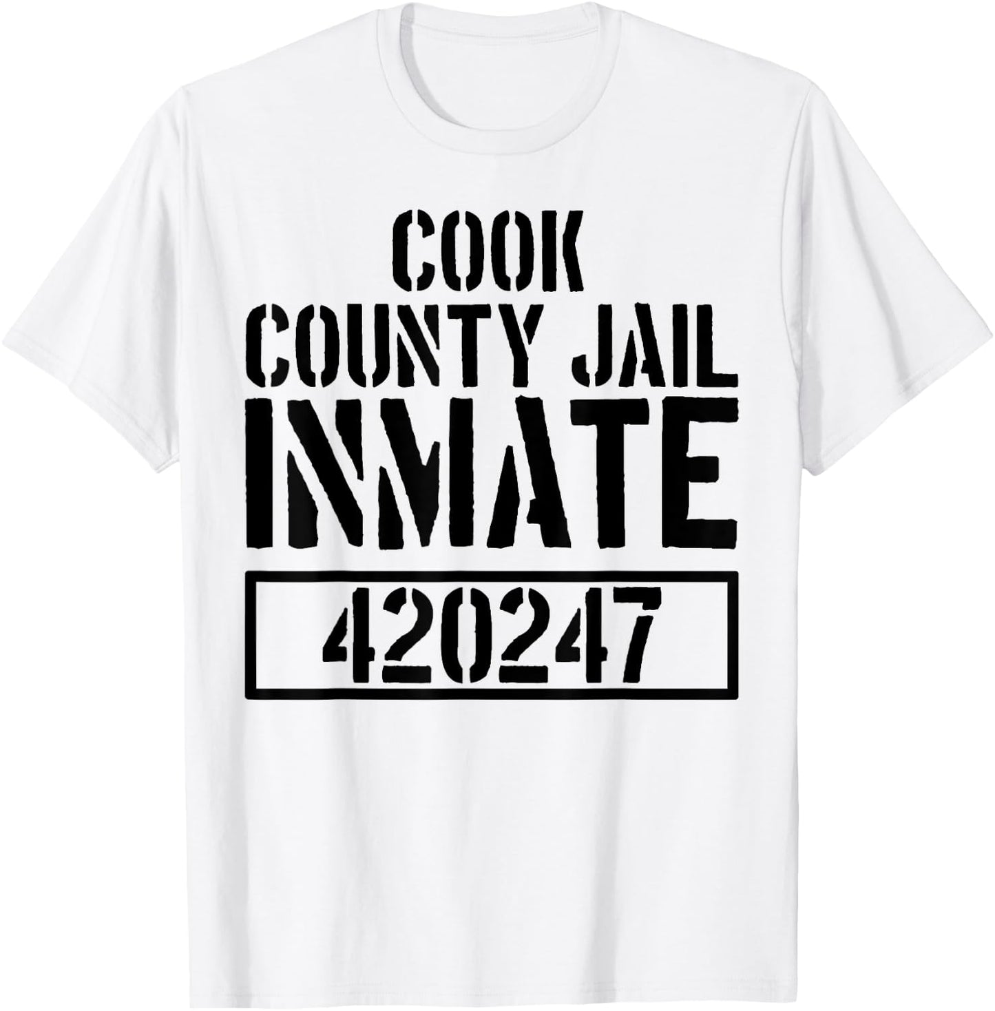 Cook County Jail Inmate T Shirt - Prison Halloween Costume T-Shirt - T-Shirt | White