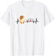 Pomeranian EKG Heartbeat Heart Line With Paw Print T-Shirt - T-Shirt | White