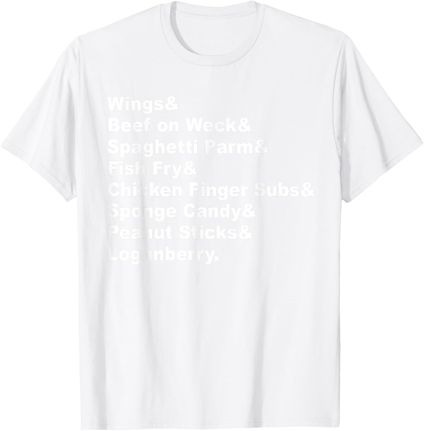 Classic Buffalo New York Foods Buffalo NY Foodie List Red T-Shirt - T-Shirt | White