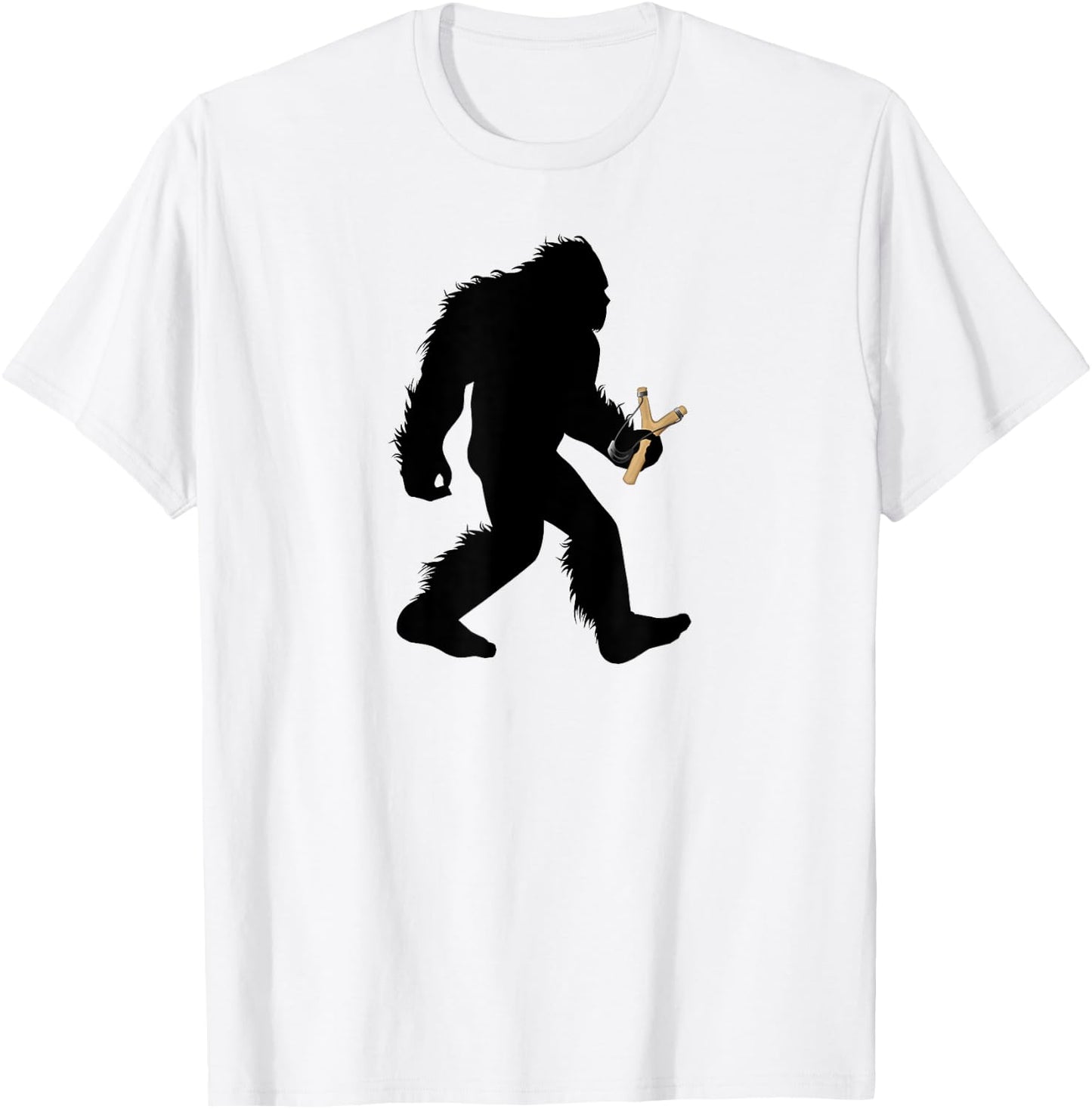 Bigfoot Slingshot , Sasquatch Slingshotting Gift T-Shirt - T-Shirt | White