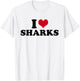 I Love Sharks Shark T-Shirt - T-Shirt | White